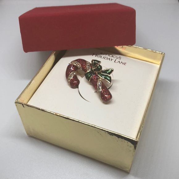 LIMITED Edition Gold HOLIDAY Candy Cane Brooch - Picture 8 of 8